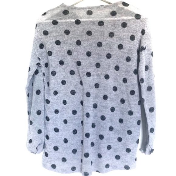 H&M Polka Dot Gray & Black Long Sleeve Sweater Tee - Picture 3 of 6